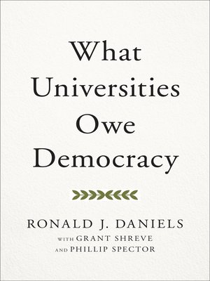 cover image of What Universities Owe Democracy